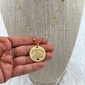 Mom gift stainless steel necklace and pendant